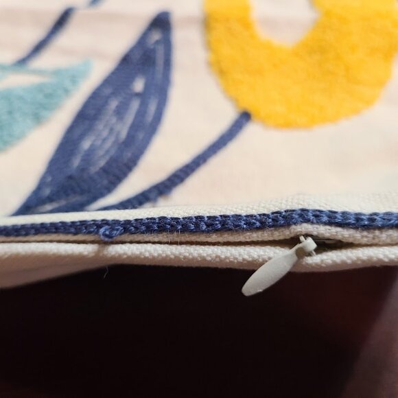 Floral Pillow Cover Embroidered Decorative Boho Decor Bohemian Accent Decoration - Picture 10 of 14
